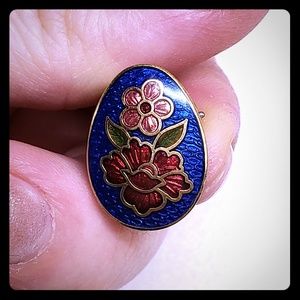 Blue flower stud earrings